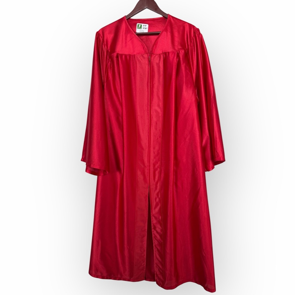 Herff Jones Red Graduation Gown‎ Robe Fits Height 5'9" - 5'10"